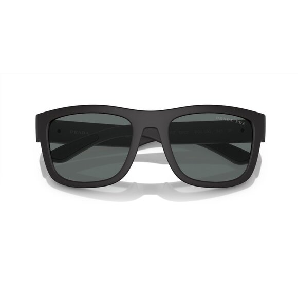 New PRADA LINEA ROSSA Black Polarised Square PS 01ZS DG0-02G Sunglasses Women - Picture 4 of 6